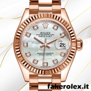 Rolex Datejust 28mm Le signore m279175-0017 Tonalità oro rosa Mother of Pearl Dial